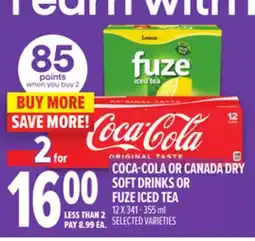 Metro COCA-COLA OR CANADA DRY SOFT DRINKS OR FUZE ICED TEA offer
