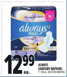 Metro ALWAYS SANITARY NAPKINS offer