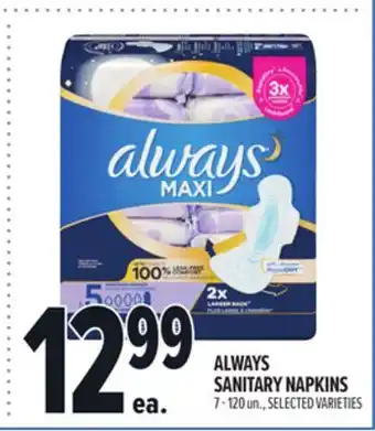 Metro ALWAYS SANITARY NAPKINS offer