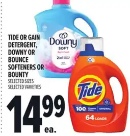 Metro TIDE OR GAIN DETERGENT, DOWNY OR BOUNCE SOFTENERS OR BOUNTY offer