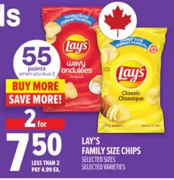 Metro LAY'S FAMILY SIZE CHIPS offer