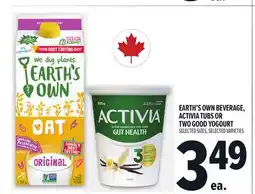 Metro EARTH'S OWN BEVERAGE, ACTIVIA TUBS OR TWO GOOD YOGOURT offer