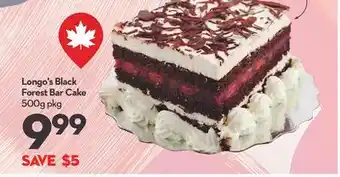 Longo's Black Forest Bar Cake offer
