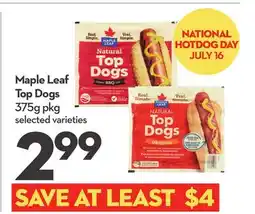 Longo's Maple Leaf Top Dogs offer