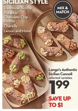 Longo's Authentic Sicilian Cannoli offer