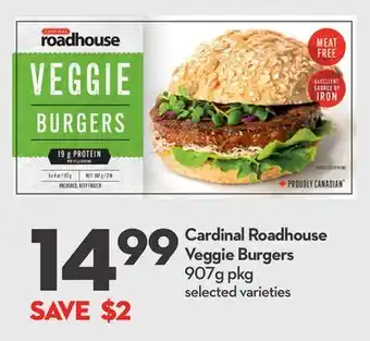 Longo's Cardinal Roadhouse Veggie Burgers offer