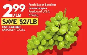 Longo's Fresh Sweet Seedless Green Grapes offer