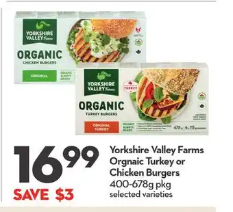 Longo's Orgnaic Turkey or Chicken Burgers offer