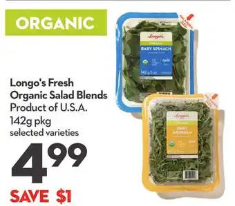 Longo's Fresh Organic Salad Blends offer