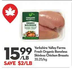 Longo's Yorkshire Valley Farms Fresh Organic Boneless Skinless Chicken Breasts offer