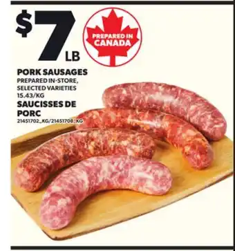 Independent Grocer PORK SAUSAGES offer