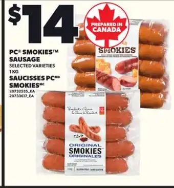 Independent Grocer PC SMOKIES SAUSAGE, 1 KG offer