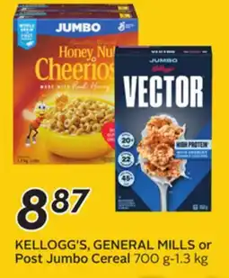 Sobeys KELLOGG'S, GENERAL MILLS or Post Jumbo Cereal 700 g-1.3 kg offer