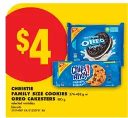 No Frills CHRISTIE FAMILY SIZE COOKIES 374-488 g or OREO CAKESTERS 285 g offer