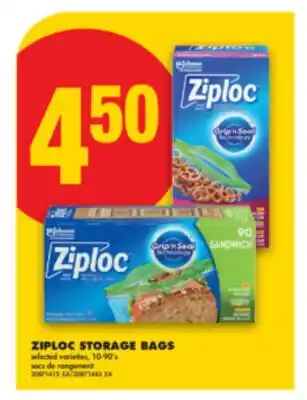 No Frills ZIPLOC STORAGE BAGS, 10-90' s offer