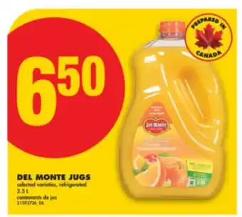 No Frills DEL MONTE JUGS, 2.5 L offer