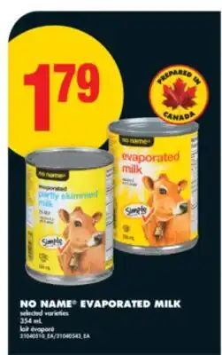 No Frills NO NAME EVAPORATED MILK, 354 mL offer