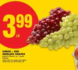 No Frills GREEN or RED SEEDLESS GRAPES offer