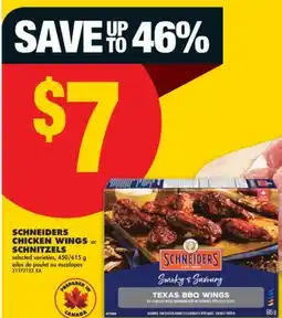No Frills SCHNEIDERS CHICKEN WINGS or SCHNITZELS, 450/615 g offer