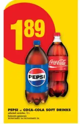 No Frills PEPSI or COCA-COLA SOFT DRINKS, 2 L offer
