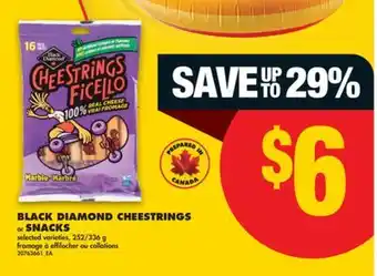 No Frills BLACK DIAMOND CHEESTRINGS or SNACKS, 252/336 g offer