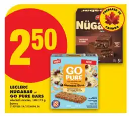No Frills LECLERC NUGABAR or GO PURE BARS, 140-175 g offer
