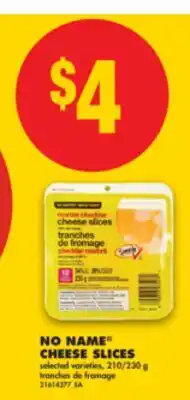 No Frills NO NAME CHEESE SLICES, 210/230 g offer