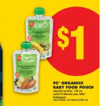 No Frills PC ORGANICS BABY FOOD POUCH, 128 mL offer