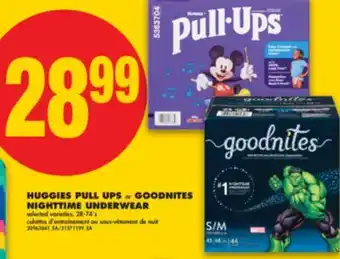 No Frills HUGGIES PULL UPS or GOODNITES NIGHTTIME UNDERWEAR, 28-74' s offer