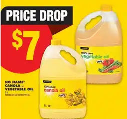 No Frills NO NAME CANOLA or VEGETABLE OIL, 3 L offer