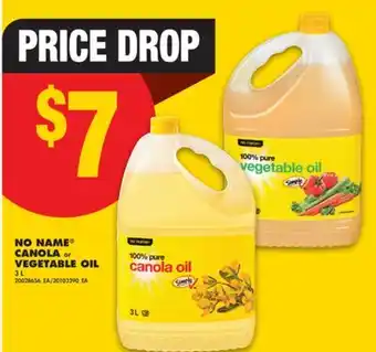 No Frills NO NAME CANOLA or VEGETABLE OIL, 3 L offer