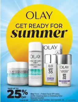 Real Canadian Superstore OLAY PRIME + PROTECT FACIAL SPF LOTION, GENTLE CLEANSING BALM OR EXFOLIATING TONER offer