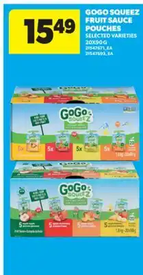 Real Canadian Superstore GOGO SQUEEZ FRUIT SAUCE POUCHES, 20X90 G offer