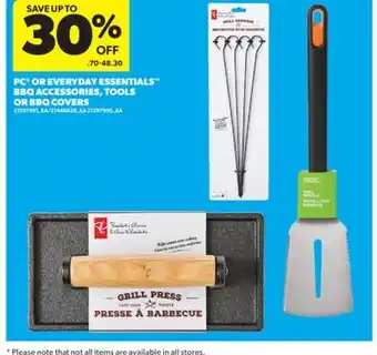 Real Canadian Superstore PC OR EVERYDAY ESSENTIALS BBQ ACCESSORIES, TOOLS OR BBQ COVERS offer