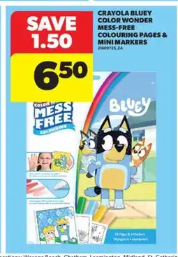 Real Canadian Superstore CRAYOLA BLUEY COLOR WONDER MESS-FREE COLOURING PAGES & MINI MARKERS offer