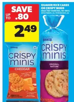 Real Canadian Superstore QUAKER RICE CAKES OR CRISPY MINIS, 90-199 G offer