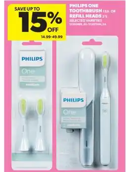 Real Canadian Superstore PHILIPS ONE TOOTHBRUSH 1 EA. OR REFILL HEADS 2' S offer