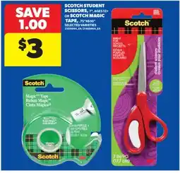 Real Canadian Superstore SCOTCH STUDENT SCISSORS, 7, AGES 12 + OR SCOTCH MAGIC TAPE, .75 X650 offer