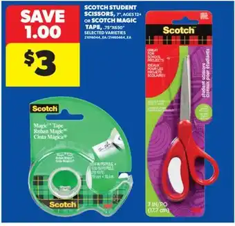 Real Canadian Superstore SCOTCH STUDENT SCISSORS, 7, AGES 12 + OR SCOTCH MAGIC TAPE, .75 X650 offer