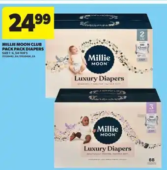 Real Canadian Superstore MILLIE MOON CLUB PACK PACK DIAPERS, SIZE 1-6, 54-108'S offer