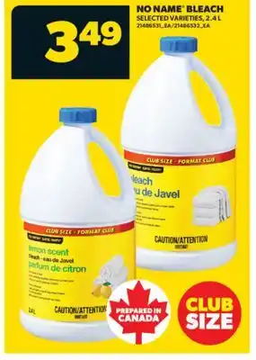 Real Canadian Superstore NO NAME BLEACH, 2.4 L offer