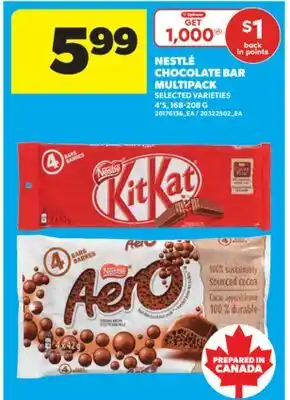 Real Canadian Superstore NESTLÉ CHOCOLATE BAR MULTIPACK, 4'S, 168-208 G offer