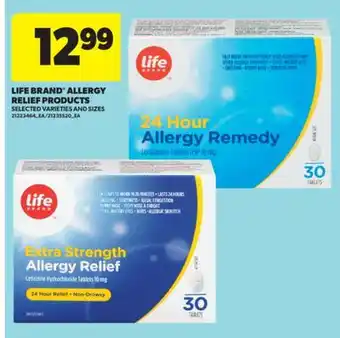Real Canadian Superstore LIFE BRAND ALLERGY RELIEF PRODUCTS offer