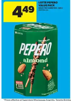 Real Canadian Superstore LOTTE PEPERO VALUE PACK, 128 G offer
