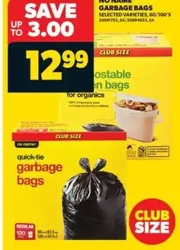 Real Canadian Superstore NO NAME GARBAGE BAGS, 60/100'S offer