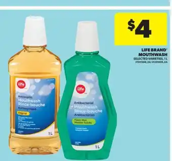 Real Canadian Superstore LIFE BRAND MOUTHWASH, 1 L offer
