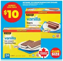 Real Canadian Superstore NO NAME ICE CREAM SANDWICHES OR BARS, 24-30'S offer