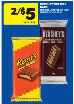 Real Canadian Superstore HERSHEY'S FAMILY BARS, 90-120 G offer