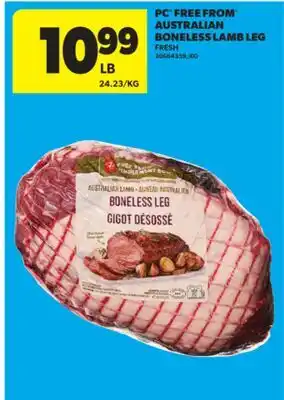 Real Canadian Superstore PC FREE FROM AUSTRALIAN BONELESS LAMB LEG offer
