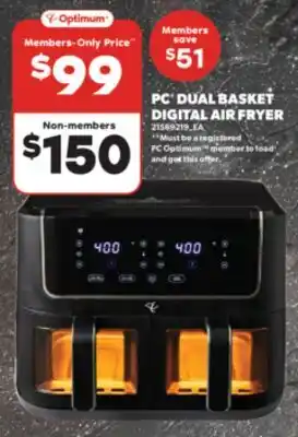 Real Canadian Superstore PC DUAL BASKET DIGITAL AIR FRYER offer